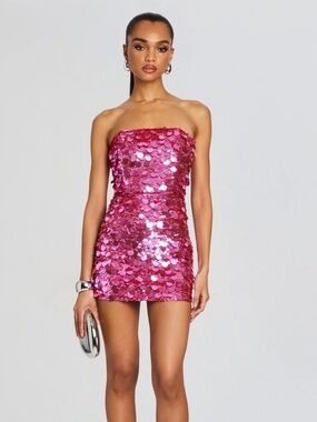 Retrofete Nolia Sequin Embellished Dress Pink